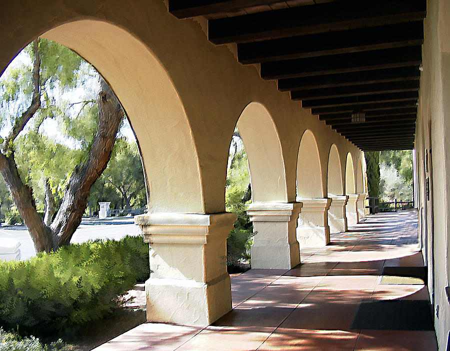 Landscape Photograph - The Arches Mission Santa Ines by Kurt Van Wagner