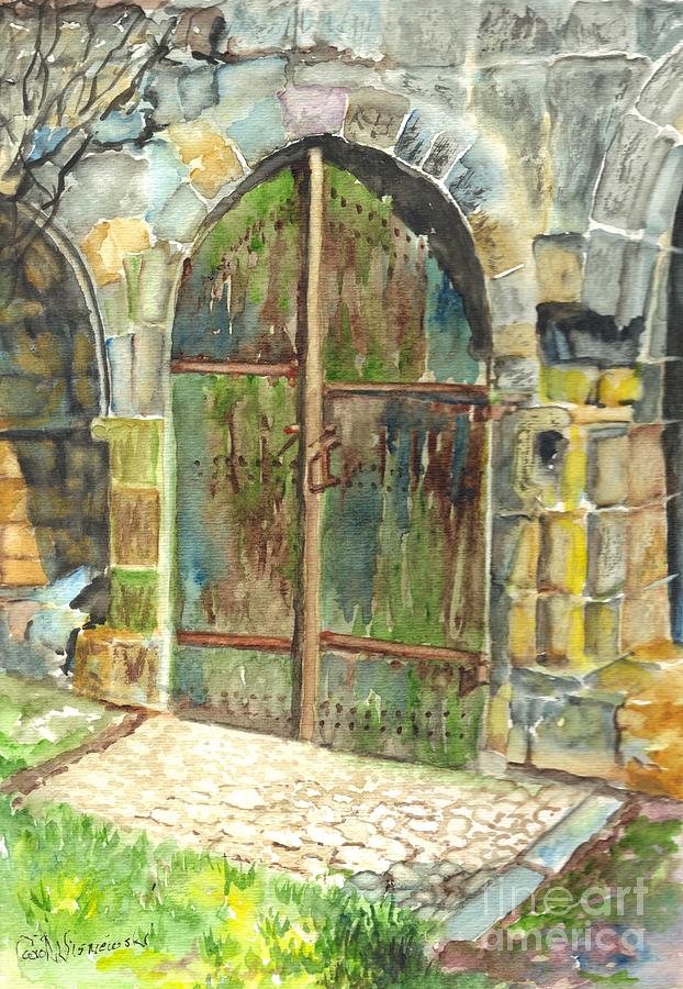 The Archways of Bandouille 12th Century Monastery Sevres France Painting by Carol Wisniewski