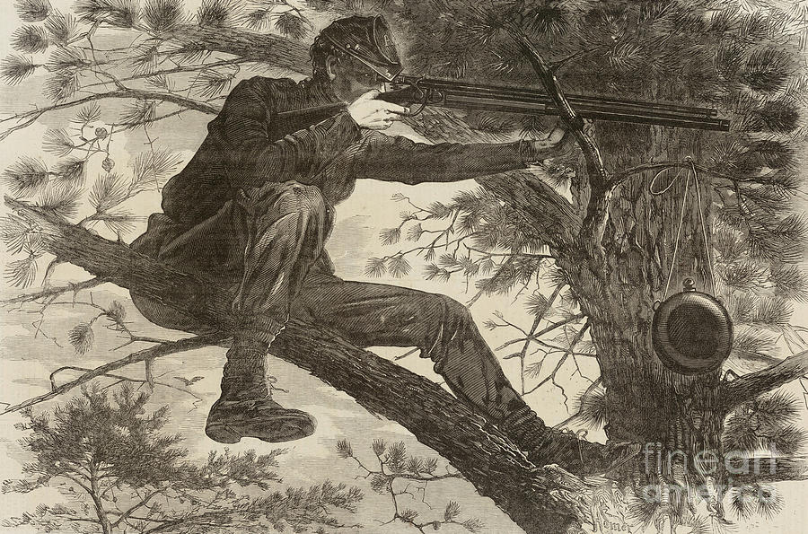 Winslow Homer Drawing - The Army of the Potomac  A Sharpshooter by Winslow Homer