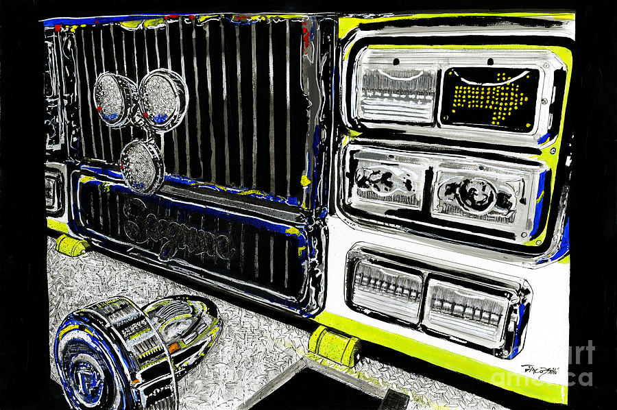 Fire Engine Painting - The Arrival by Kevin Scott Jacobs Fire Engine Painting - The Arrival by Kevin Scott Jacobs