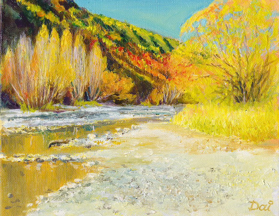 The Arrow River at Arrowtown Painting by Dai Wynn