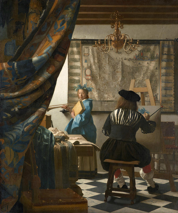 Jan Vermeer Painting - The Art of Painting by Jan Vermeer