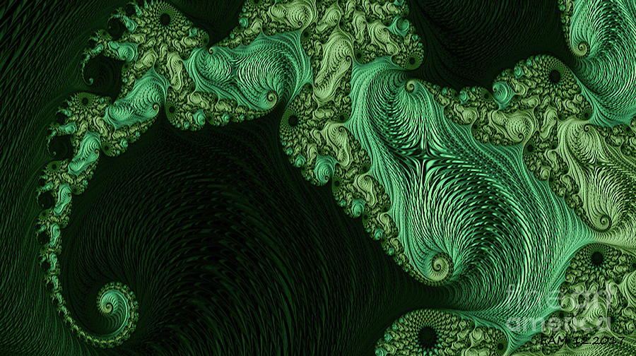 The Artful UniFrax in Green Digital Art by Elizabeth McTaggart