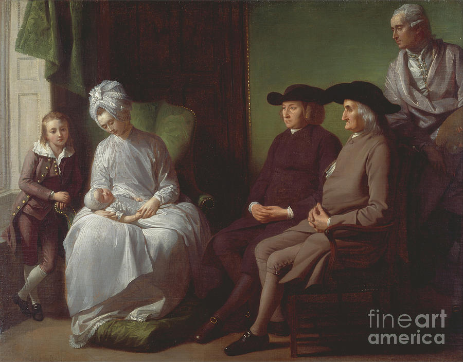 Benjamin West Painting - The Artist and His Family by Celestial Images