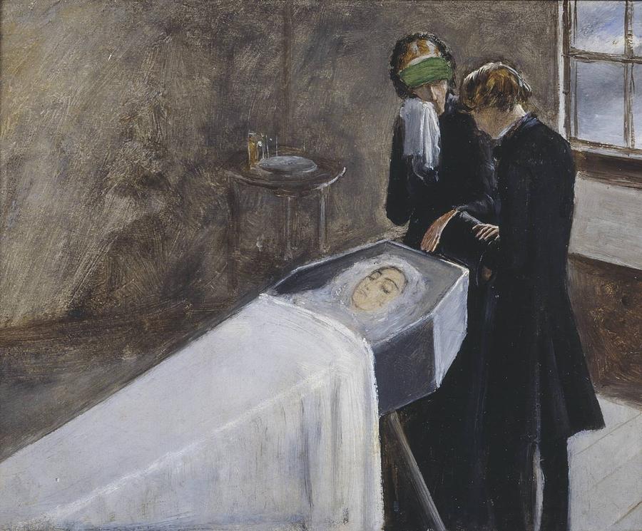 The Artist Attending the Mourning of a Young Girl Painting by John Everett Millais
