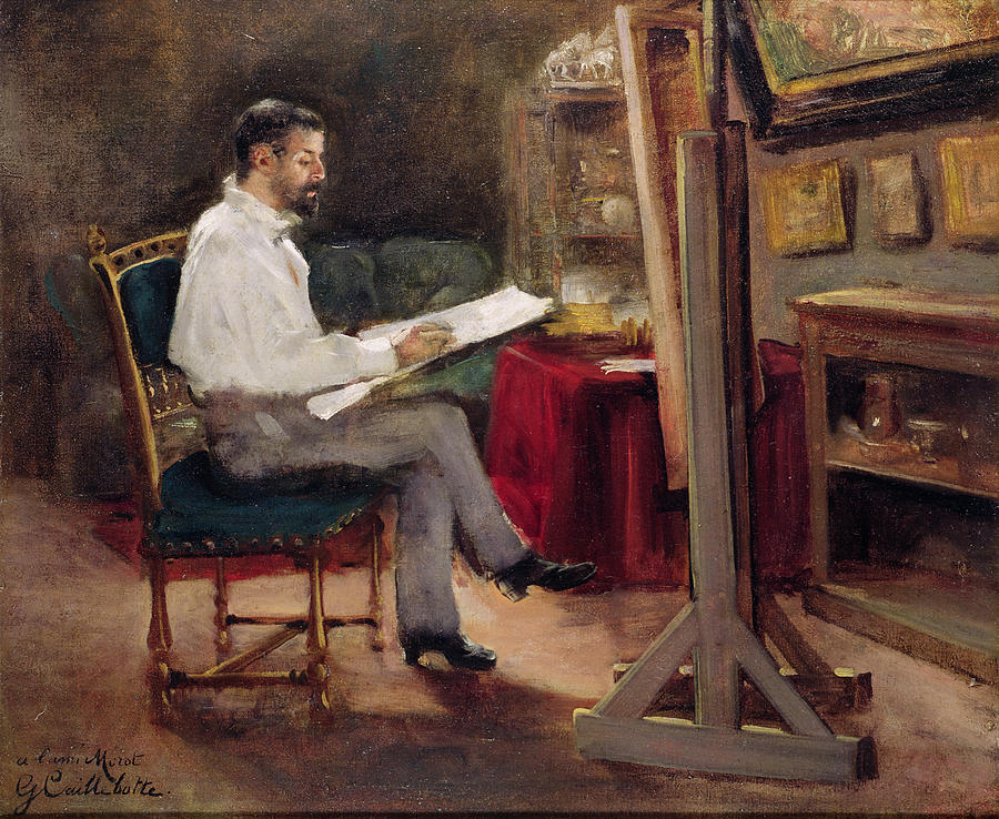 Gustave Caillebotte Painting - The Artist Morot in his Studio by Gustave Caillebotte 