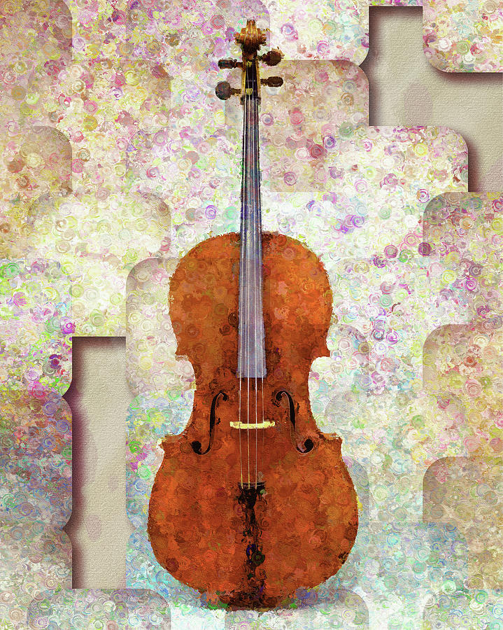 Semi Abstract Mixed Media - The Artists Cello by Georgiana Romanovna