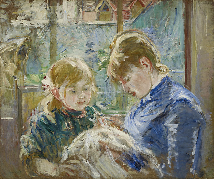 The Artists Daughter, Julie, with her Nanny Painting by Berthe Morisot