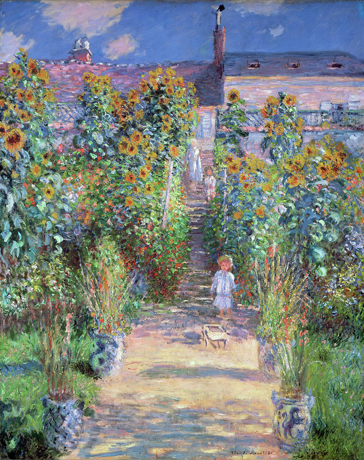 The Artists Garden  Painting by Claude Monet
