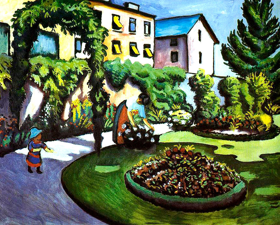 August Macke Painting - The Artists Garden in Bonn by August Macke