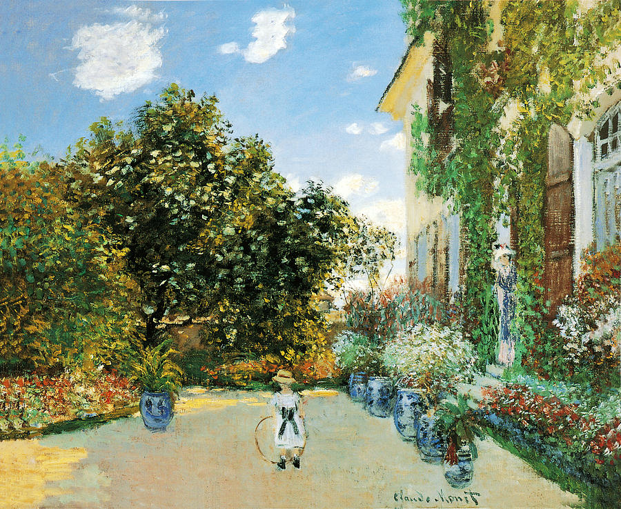 Garden Photograph - The Artists House at Argenteuil by Claude Monet