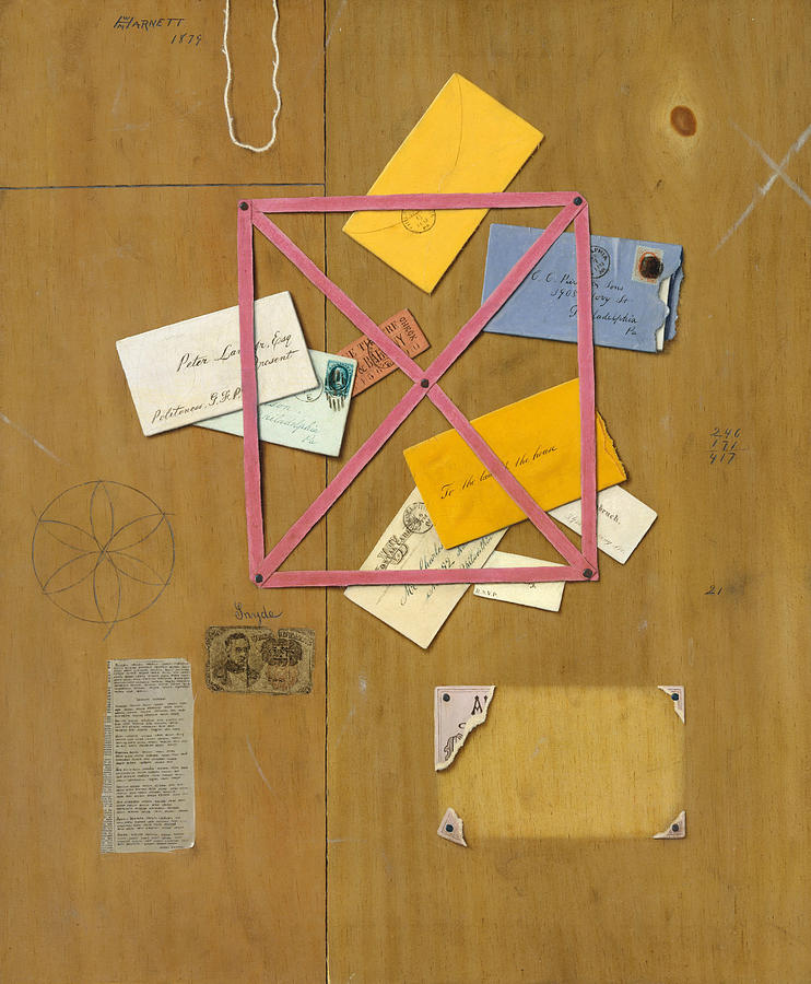 The Artists Letter Rack Painting by William Michael Harnett