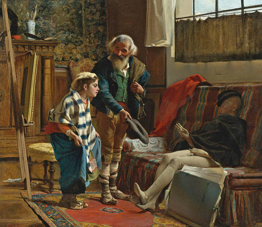 The Artists Studio Painting by Luigi Bechi