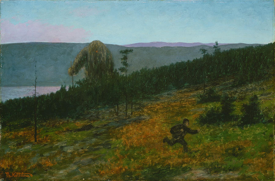 The Ash Lad and the Troll Painting by Theodor Kittelsen