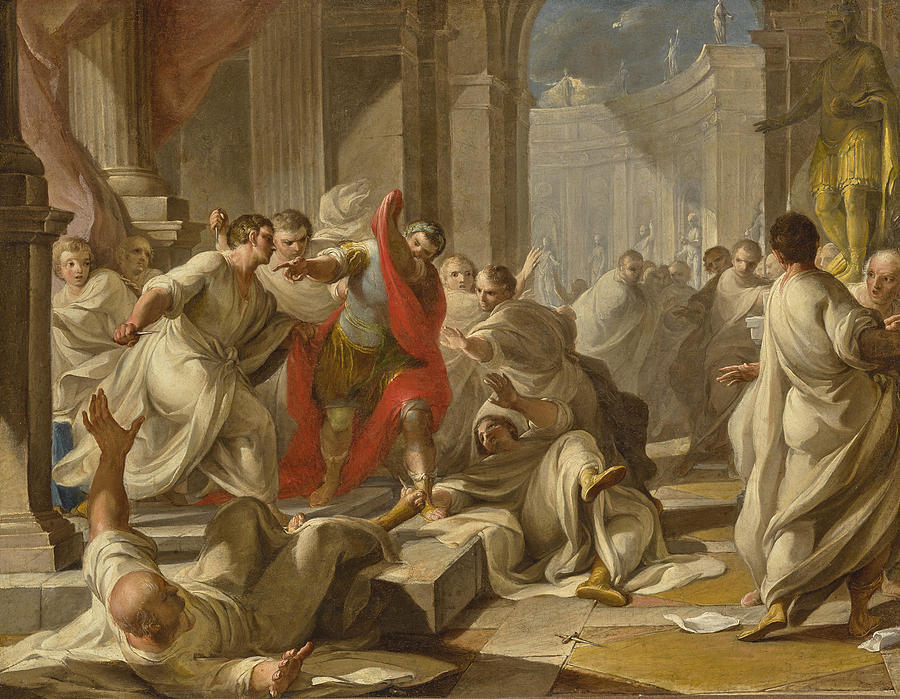 The Assassination of Julius Caesar Painting by Attributed to Giacomo Zoboli