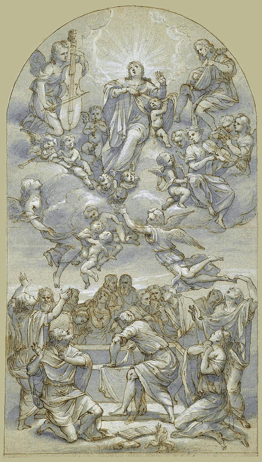 The Assumption of the Virgin Drawing by Giovanni Battista Ruggieri