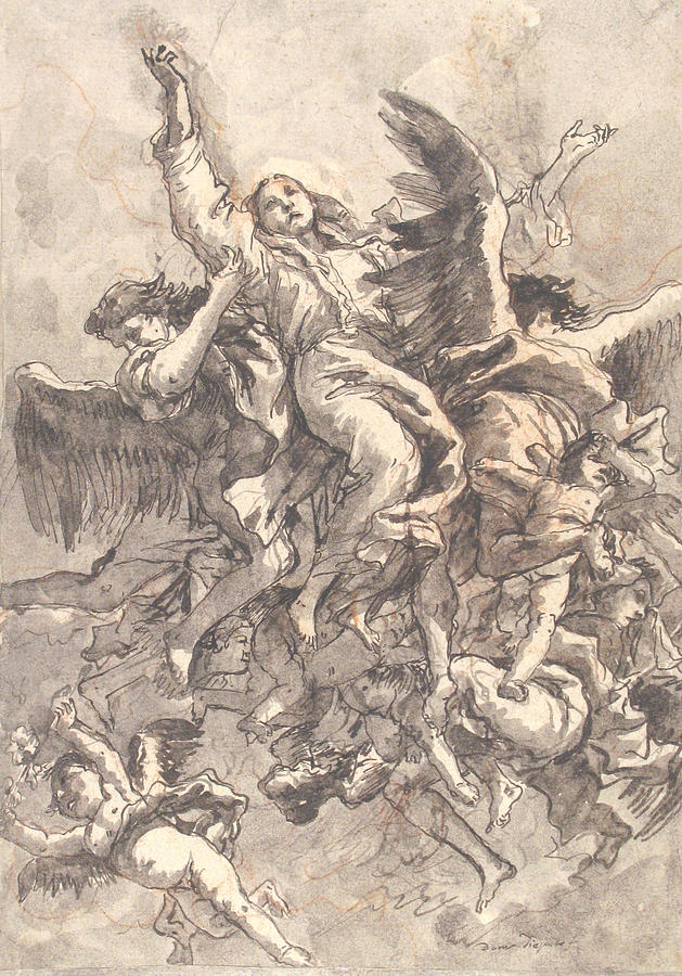 The Assumption of the Virgin Drawing by Giovanni Domenico Tiepolo
