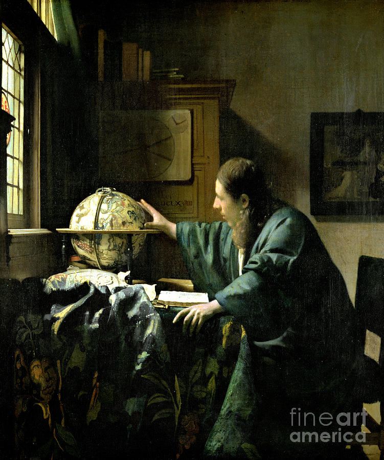 Jan Vermeer Painting - The Astronomer by Jan Vermeer