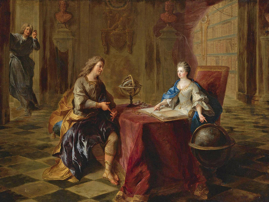 The Astronomy Lesson of the Duchesse du Maine Painting by Francois de Troy