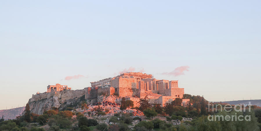 The Athens Accropolis at Sunset Photograph by Susan Vineyard