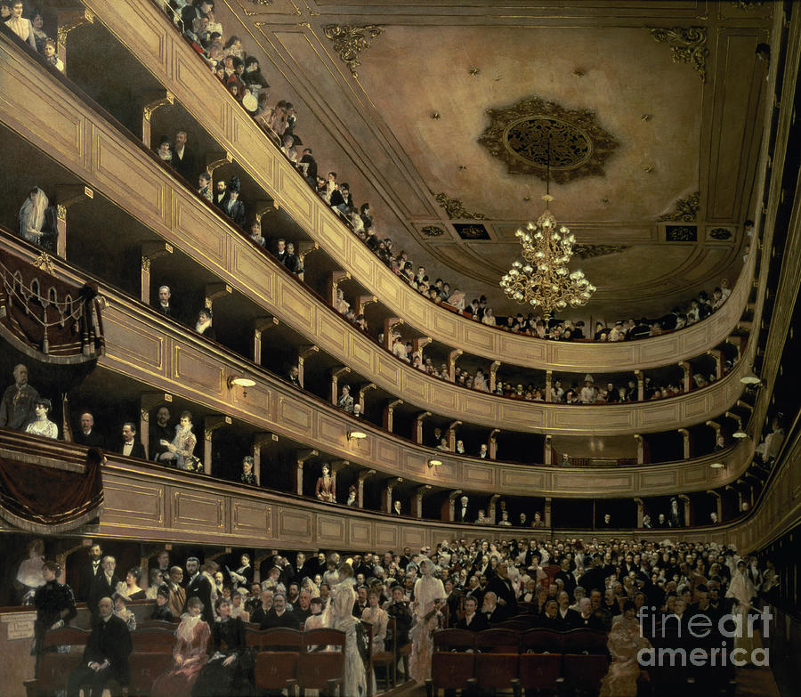 Gustav Klimt Painting - The Auditorium of the Old Castle Theatre by Gustav Klimt