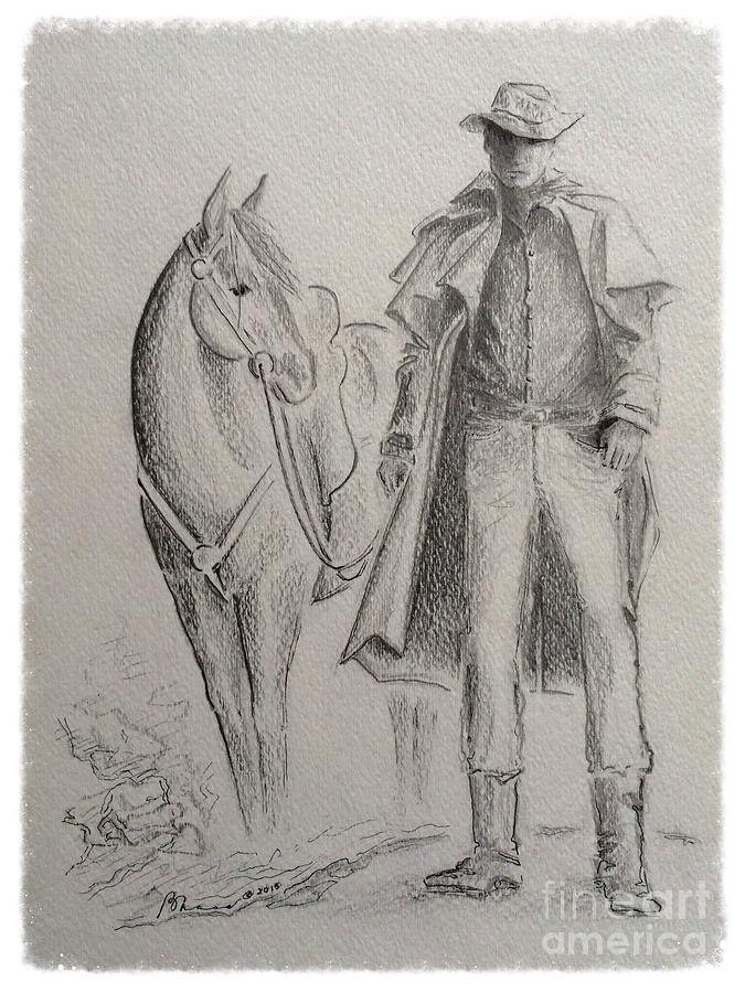 Boot Drawing - The Aussie by Barbara Chase