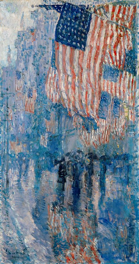The Avenue in the Rain - 1917 Painting by Eric Glaser