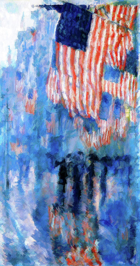 Patriotism Painting - The Avenue in the Rain by D Fessenden