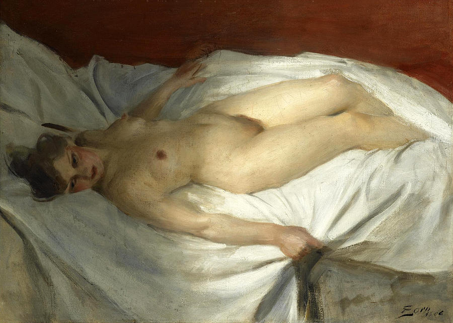 Nude Painting - The Awakening by Anders Zorn