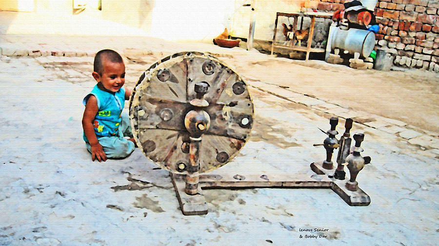 Chicken Photograph - The Baby and the Spinning Wheel by Lenore Senior