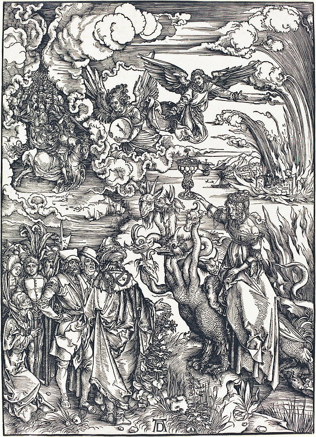 The Babylonian Whore Drawing by Albrecht Durer
