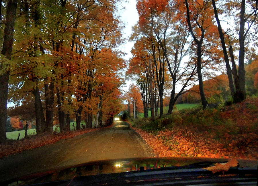 The Back Road Ride in Autumn Dusk Photograph by Nancy Griswold