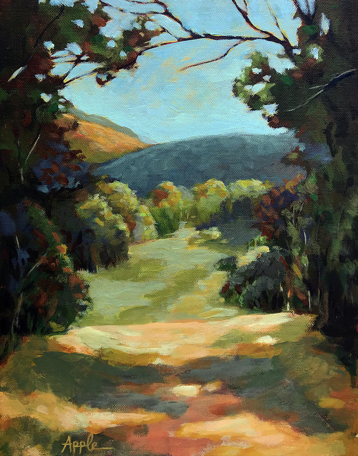 The Backroads - Original oil on canvas summer landscape  Painting by Linda Apple