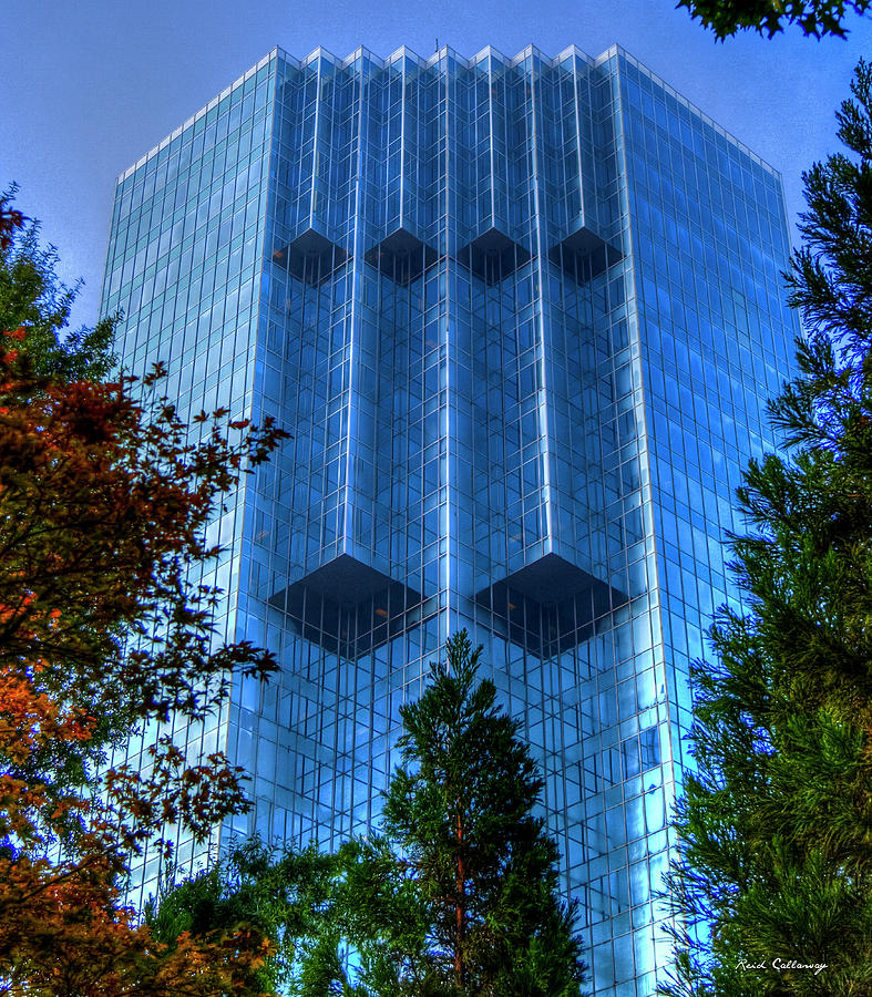 Tower Place 100 Skyscraper Architectural Cityscape Buckhead Atlanta Art Photograph by Reid Callaway