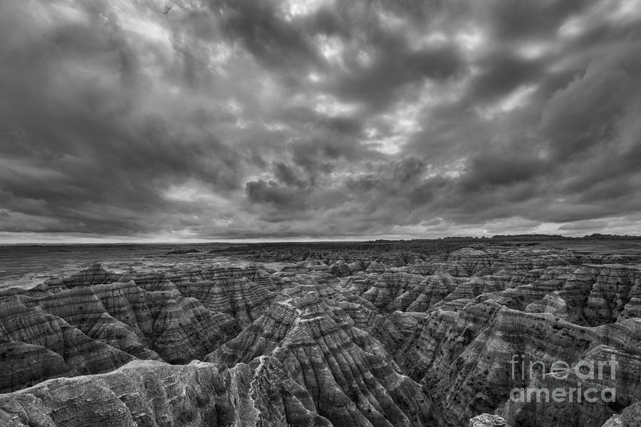 The Badlands BW Photograph by Michael Ver Sprill
