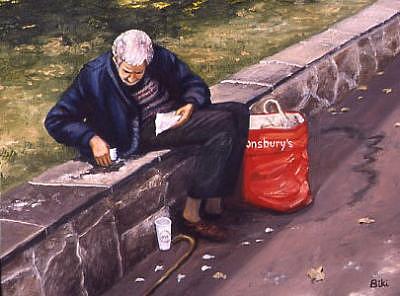 The Bag Man Painting by Biki Chaplain The Bag Man Painting by Biki Chaplain