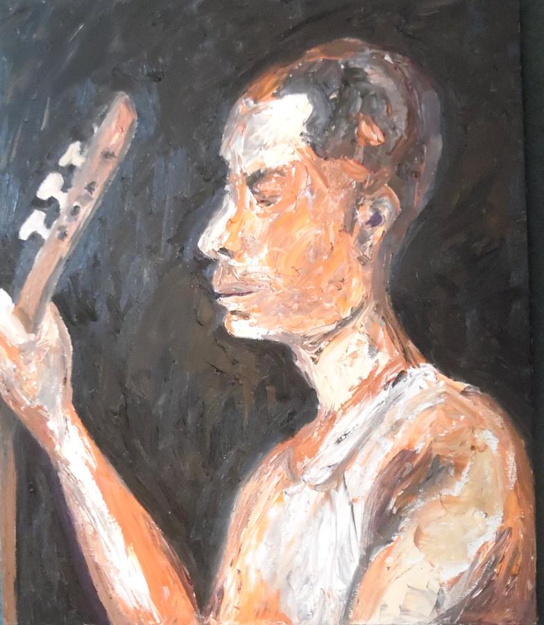 The Baglama Player Painting by Esther Newman-Cohen