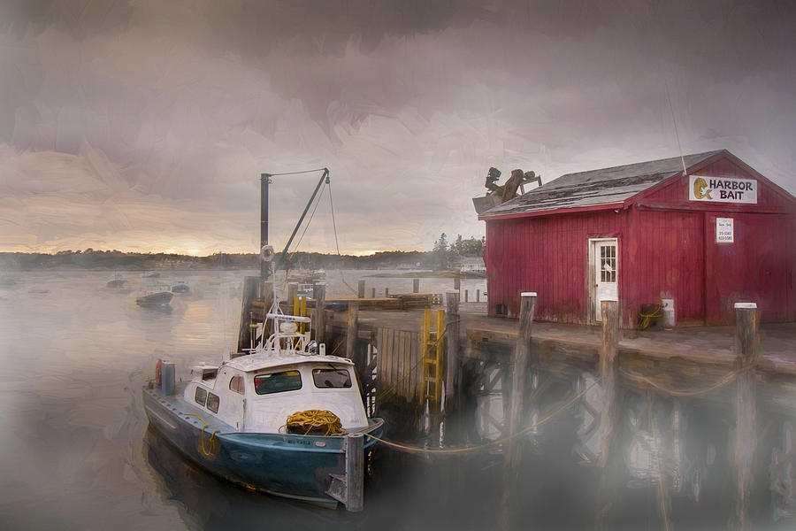 Boat Photograph - The Bait Shop at Booth Bay by Paul Malen
