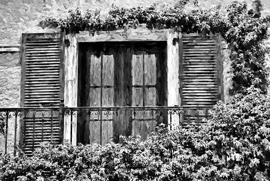 The Balcony 2 - Black and White Photograph by HH Photography of Florida