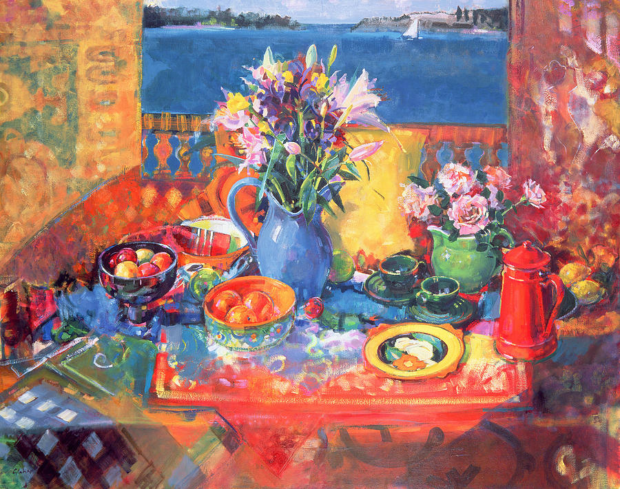 Still Life Painting - The Balcony Table by Peter Graham
