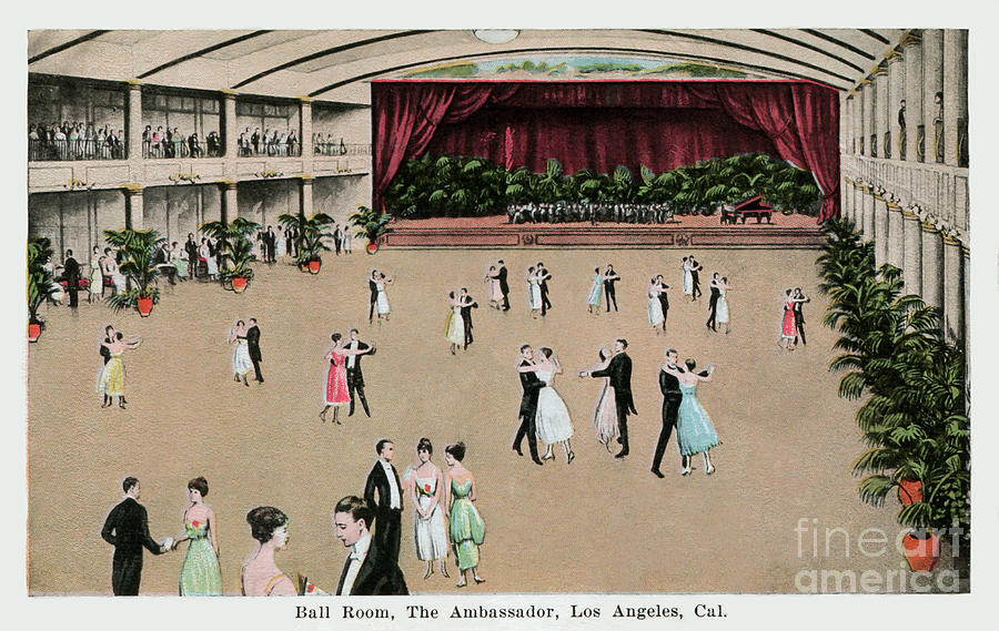 The Ball Room of the Ambassador Hotel Los Angeles 1921 Photograph by Sad Hill - Bizarre Los Angeles Archive