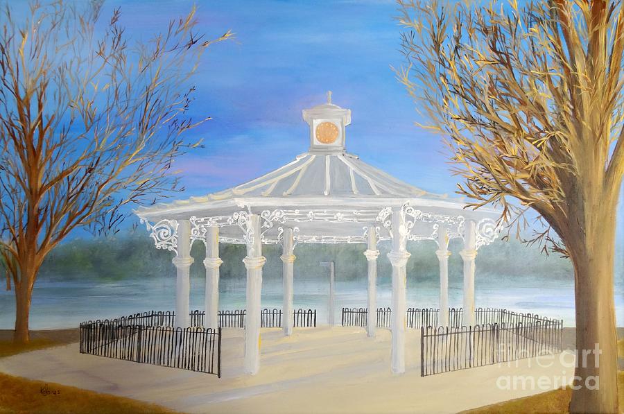 The Bandstand Basingstoke War Memorial Park Painting by Karen Jane Jones