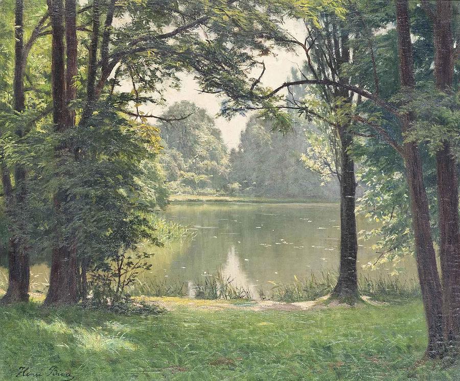 The Banks Of The River Painting by Henri Biva