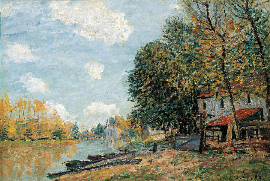 The Banks of the River Loing Painting by Alfred Sisley