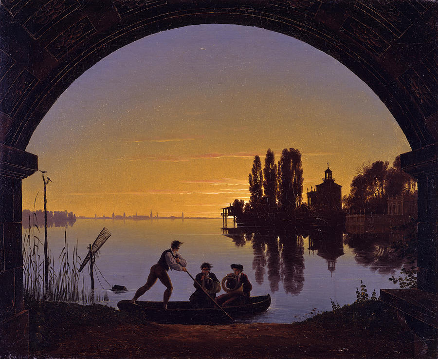 The Banks of the Spree at Stralau Painting by Karl Friedrich Schinkel