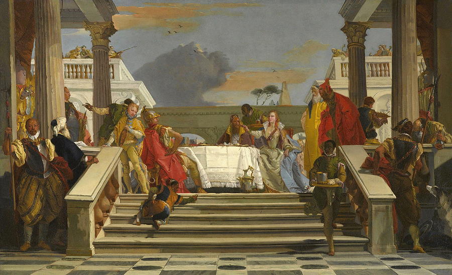 The Banquet Of Cleopatra And Antony Painting by Giovanni Battista ...