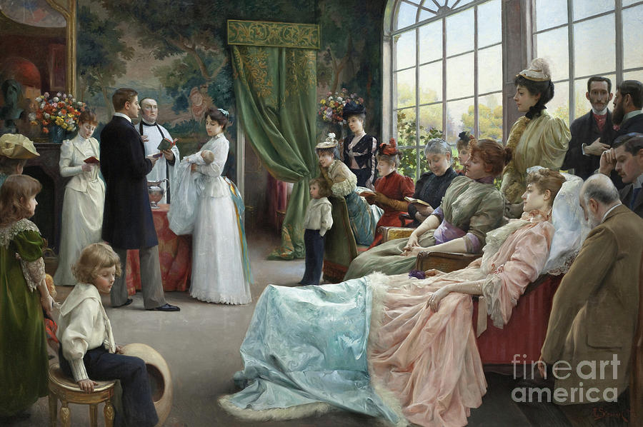 Julius Leblanc Stewart Painting - The Baptism, 1892 by Julius Leblanc Stewart