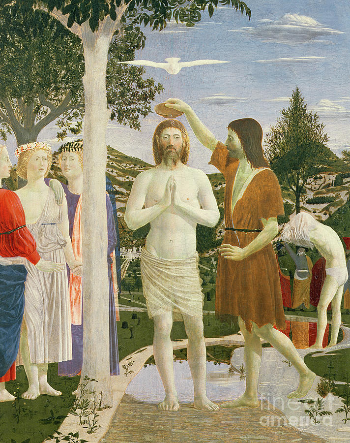 The Baptism of Christ, 1450  Painting by Piero della Francesca