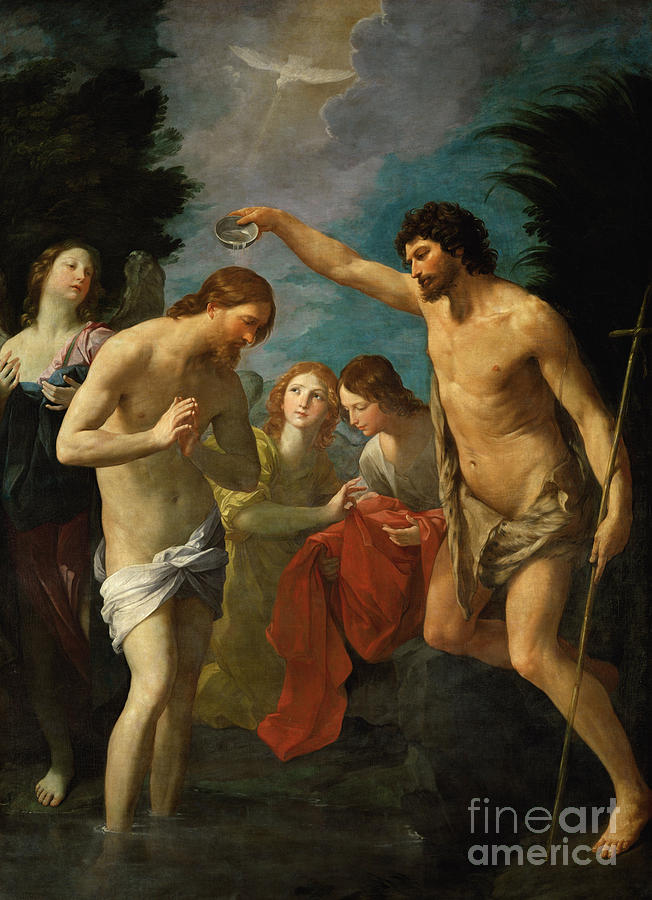 The Baptism of Christ, 1623  Painting by Guido Reni