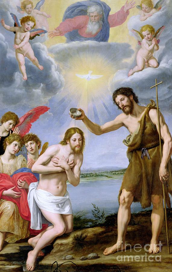 The Baptism of Christ Painting by Ottavio Vannini